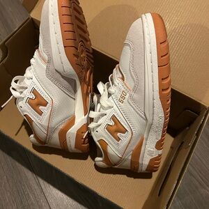 New Balance Kids' White and Orange Sneakers